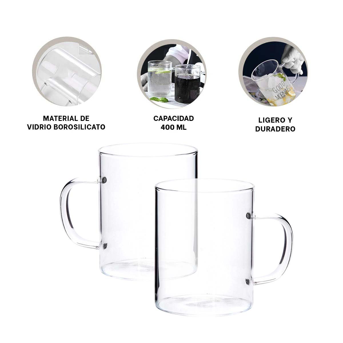 TAZA MODERNA CON IMAGEN REFINADA DE 400 MILILITROS EN TRANSPARENTE Y+PAPEL REGALO - 5