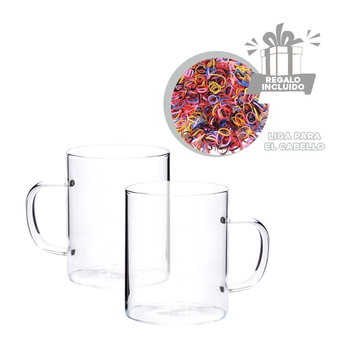 TAZA CON ESTILO SOFISTICADO EN COLOR TRANSPARENTE CAPACIDAD 400 MILILITROS Y+LIGAS REGALO - 2