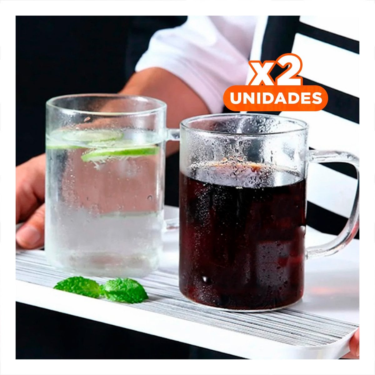 PACK2 COPA TRANSPARENTE CON IMAGEN SOFISTICADA Y CAPACIDAD 400 MILILITROS - 1
