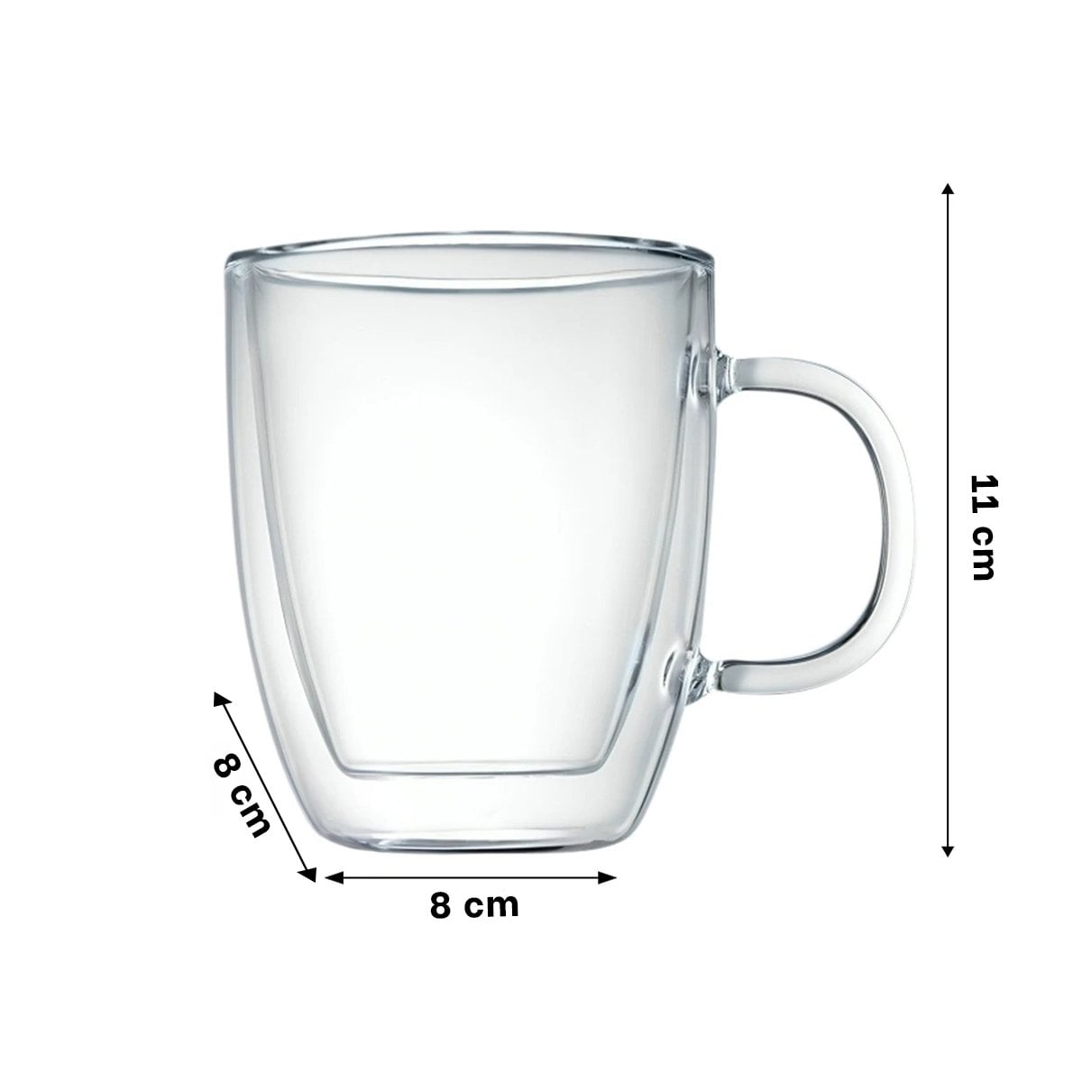 TAZA DE 250ML EN VIDRIO COLOR TRANSPARENTE BASE FIRME DE DIMENSIONES 8X8X11CM Y+PAPEL REGALO - 4