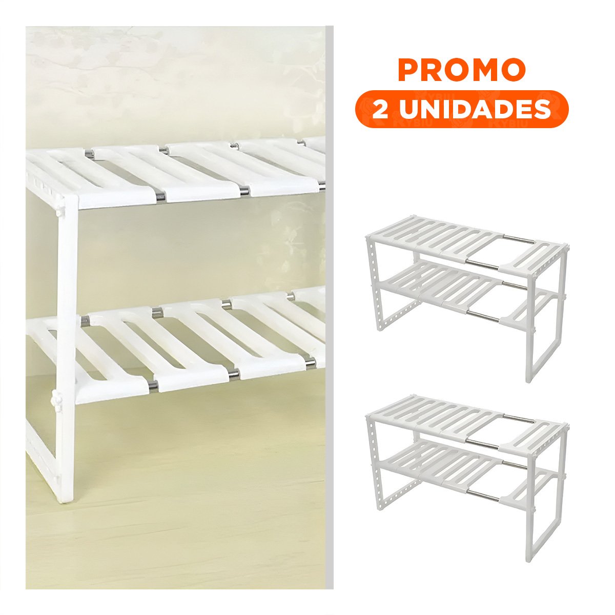 PACK2 SOPORTE DE MENAJE BLANCO PARA EL BIENESTAR DE TODA SU FAMILIA Y+REGALO STICKER - 1