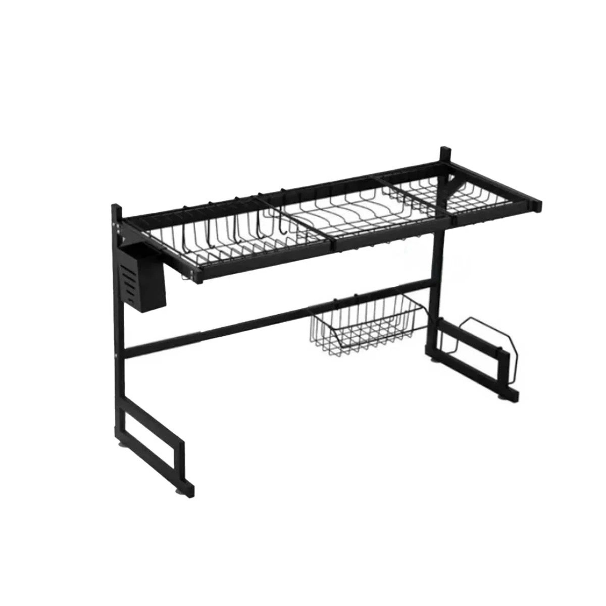 ESCURRIDOR DE PLATOS NEGRO 65CM CON GANCHOS PARA SUS UTENSILIOS Y+LIGAS REGALO - 5