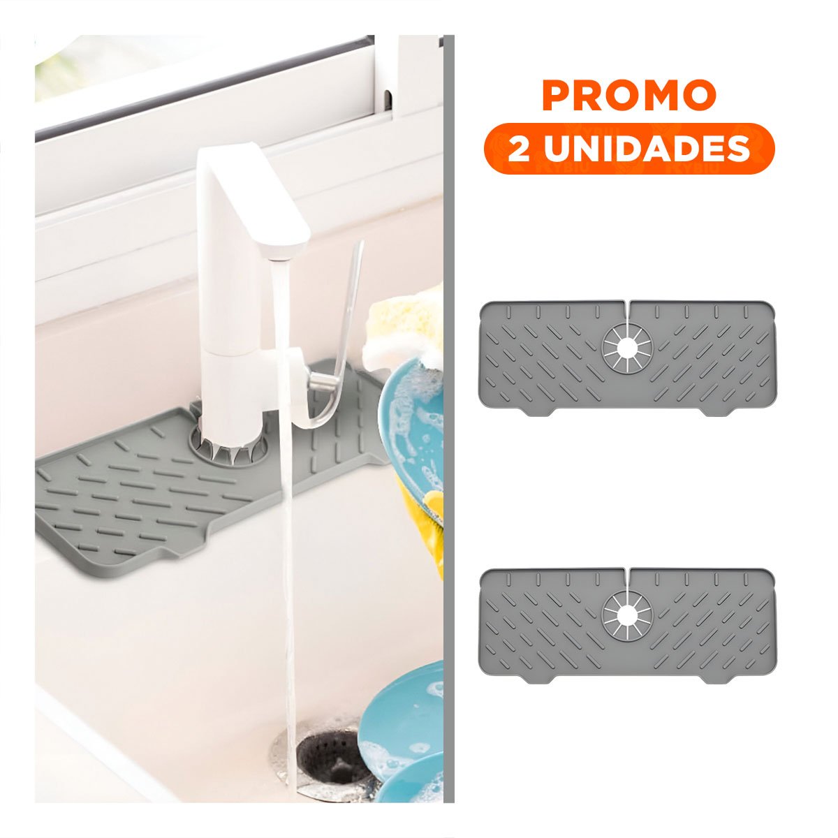 PACK2 BASE FLEXIBLE QUE EVITA ACUMULACION DE AGUA EN LAVADERO PLOMO YREGALO STICKER - 1