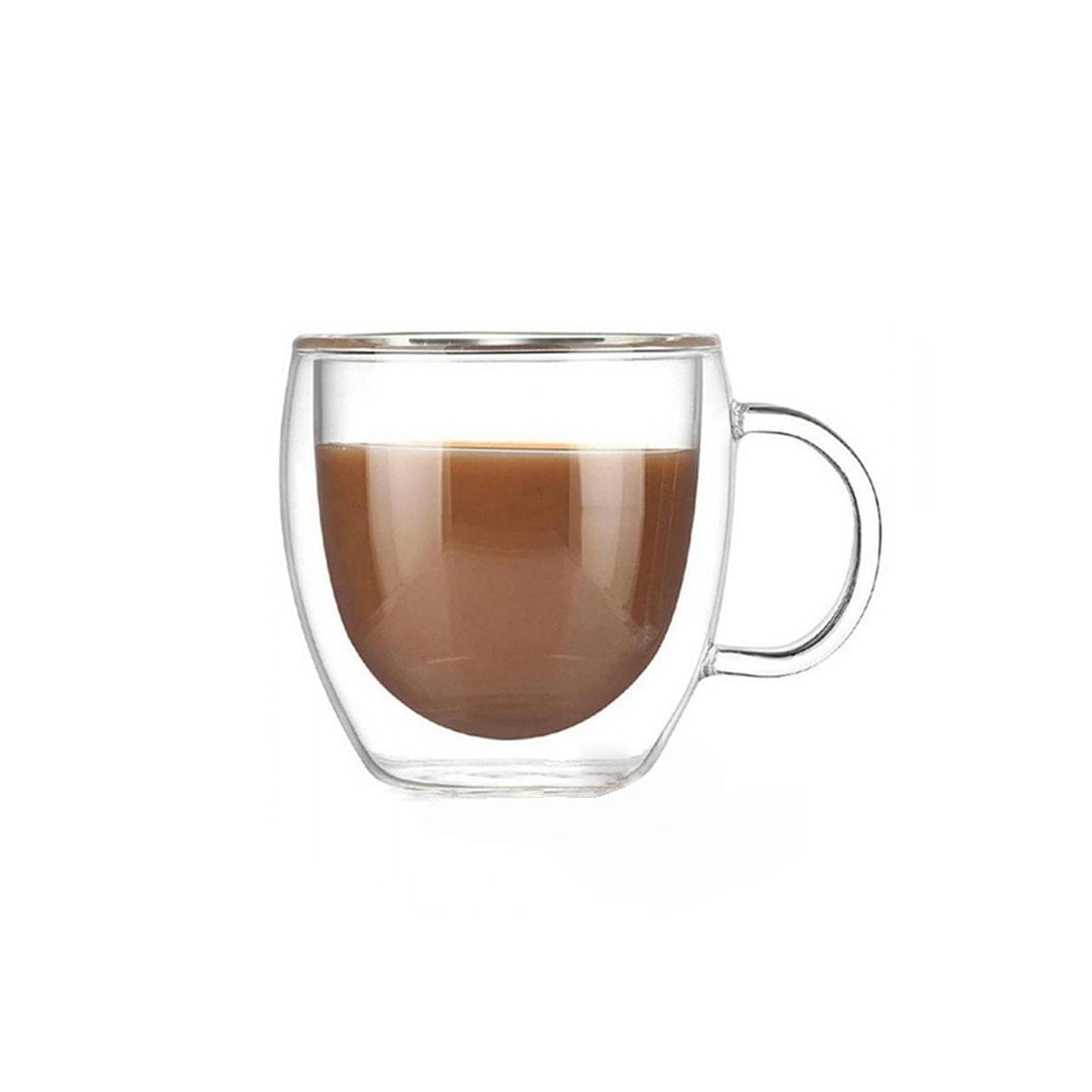 TAZA EN COLOR TRANSPARENTE 290 MILILITROS DOBLE CAPA ESTILO MINIMALISTA Y+REGALO STICKER - 1
