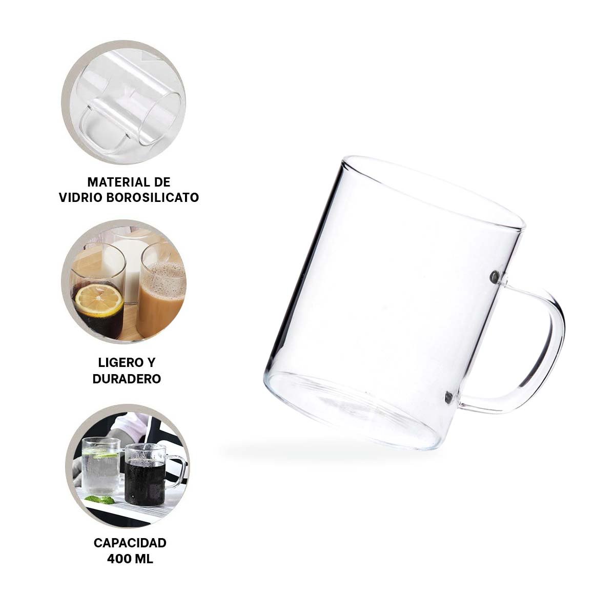 TAZA 400 MILILITROS EN TRANSPARENTE CON PRESENTACION DELICADA Y AIRE ELEGANTE Y+POST IT - 5
