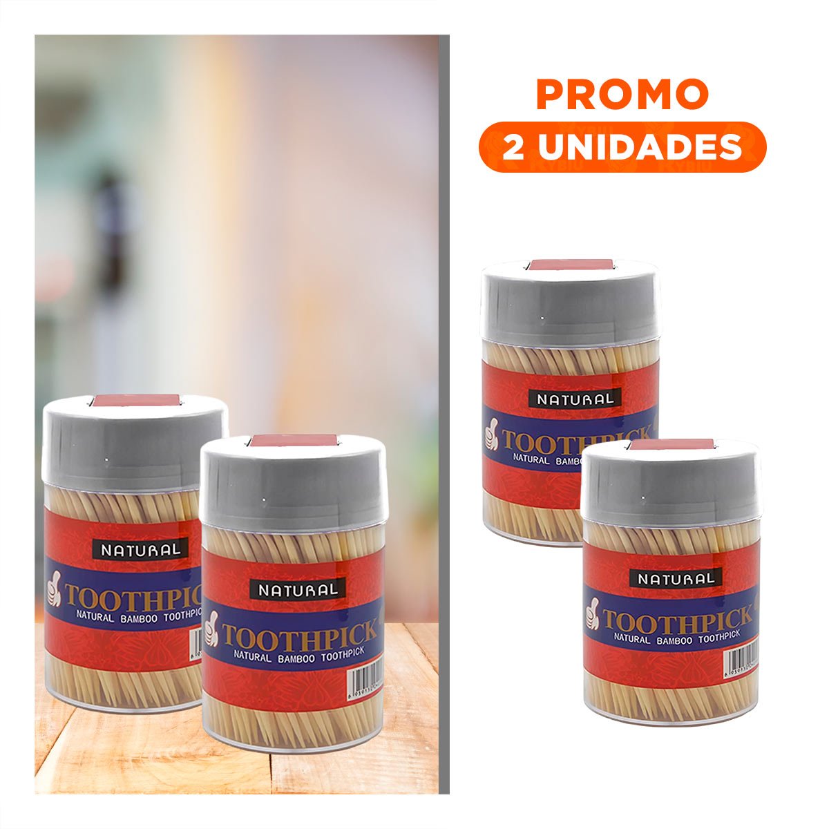 PACK2 DISPENSADOR DE COLOR BLANCO PACK DE 2 PARA PALITOS MONDADIENTES ELEGANTE Y+REGALO STICKER - 1