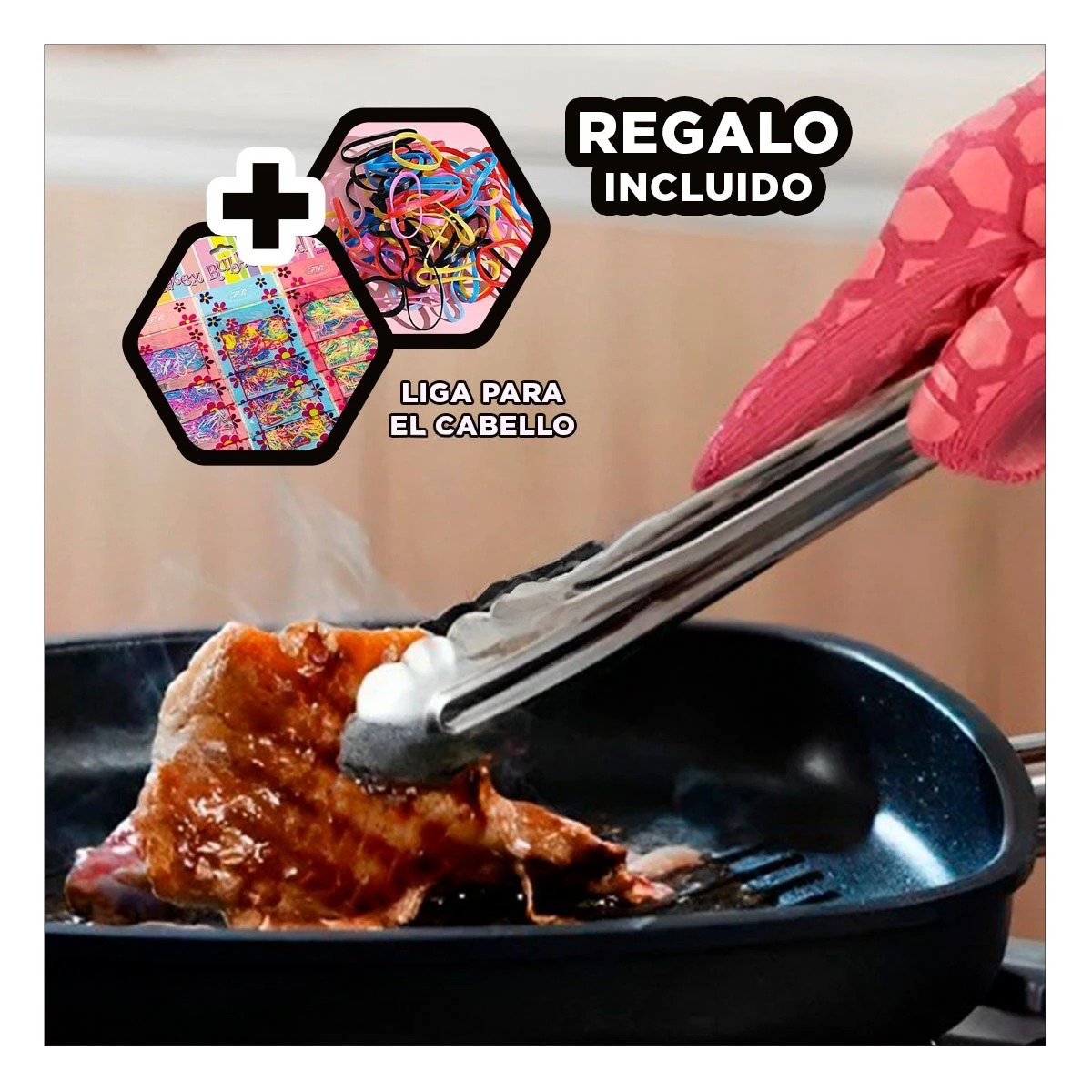 PINZA PROFESIONAL EN ACERO INOXIDABLE PLATEADO CON DIMENSION 28,5CMX4CM Y+LIGAS REGALO - 2