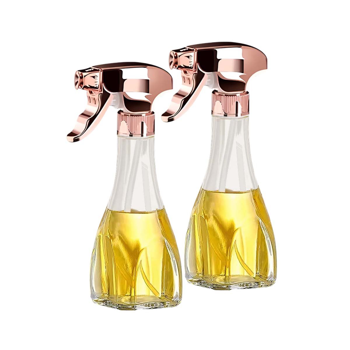 PACK2 BOTELLA PARA ACEITE SPRAY 240ML ORO ROSA PRACTICA Y RESISTENTE YREGALO STICKER - 2