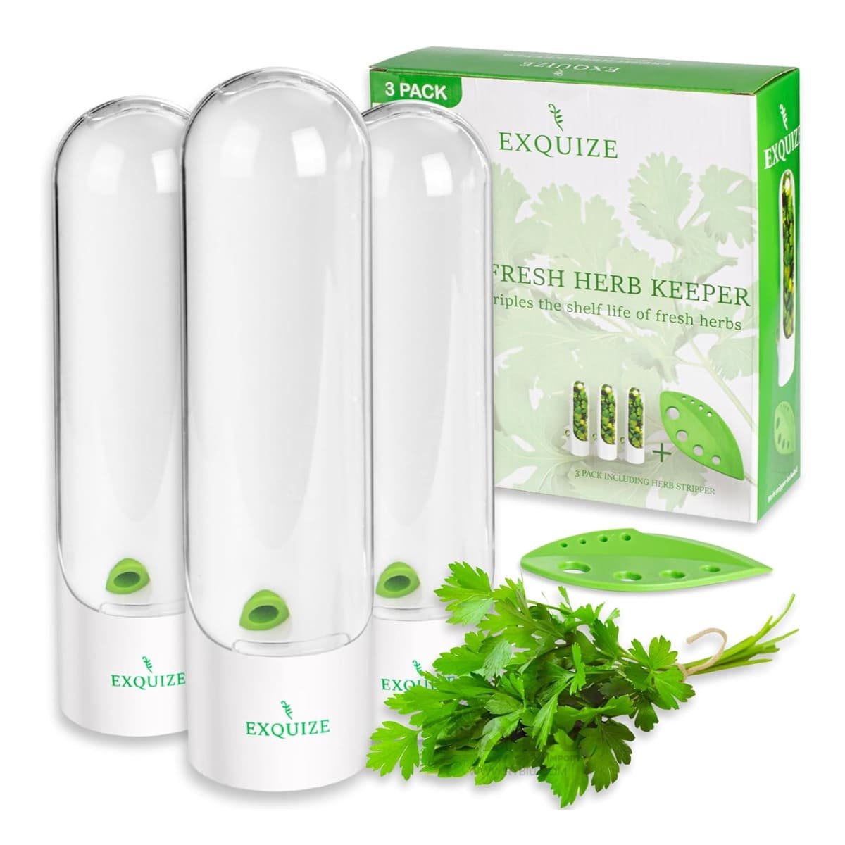 PACK6 RECIPIENTE ELEGANTE PARA ALMACENAR HIERBAS Y MANTENER FRESCURA BLANCO Y+REGALO STICKER - 2