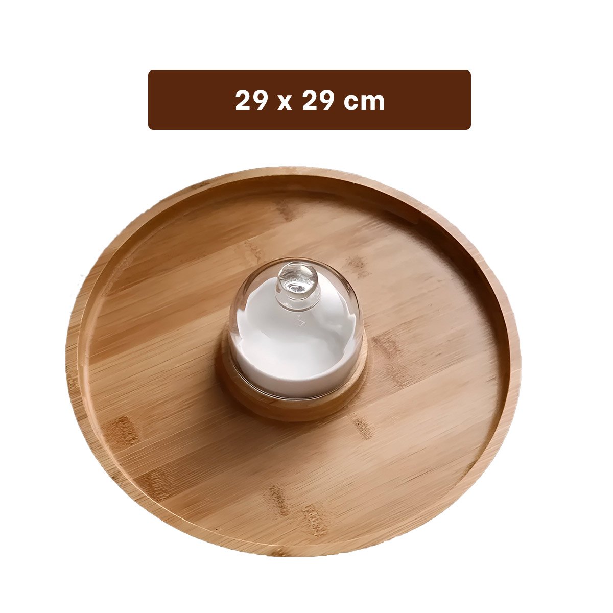PACK2 PLATO CON MINI CUPULA Y BOWL EN MADERA PARA REUNIONES Y HOGAR - 4