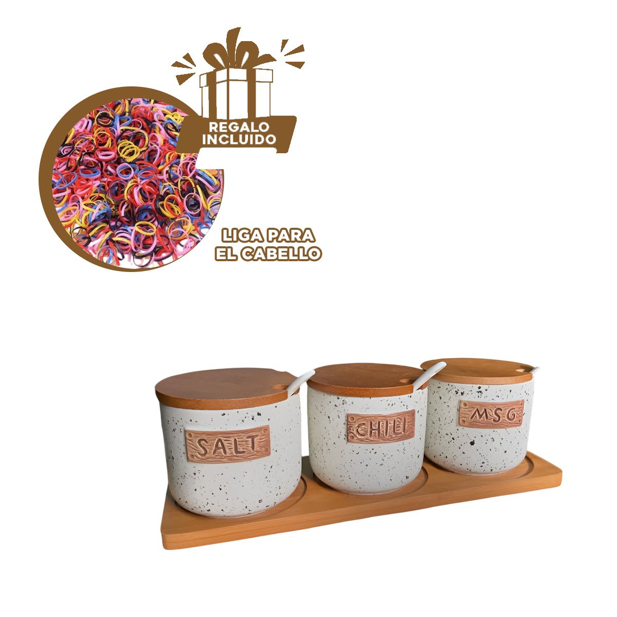 TABLA DE CONTENEDORES CON TAPA Y CUCHARAS QUE FACILITA ORDENAR PRODUCTOS YLIGAS REGALO - 2