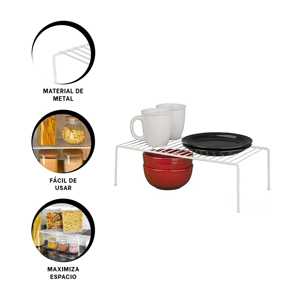 REJILLA ORGANIZADORA BLANCO CON 4 PATAS METALICAS Y FORMATO EXPANDIBLE Y+POST IT - 5