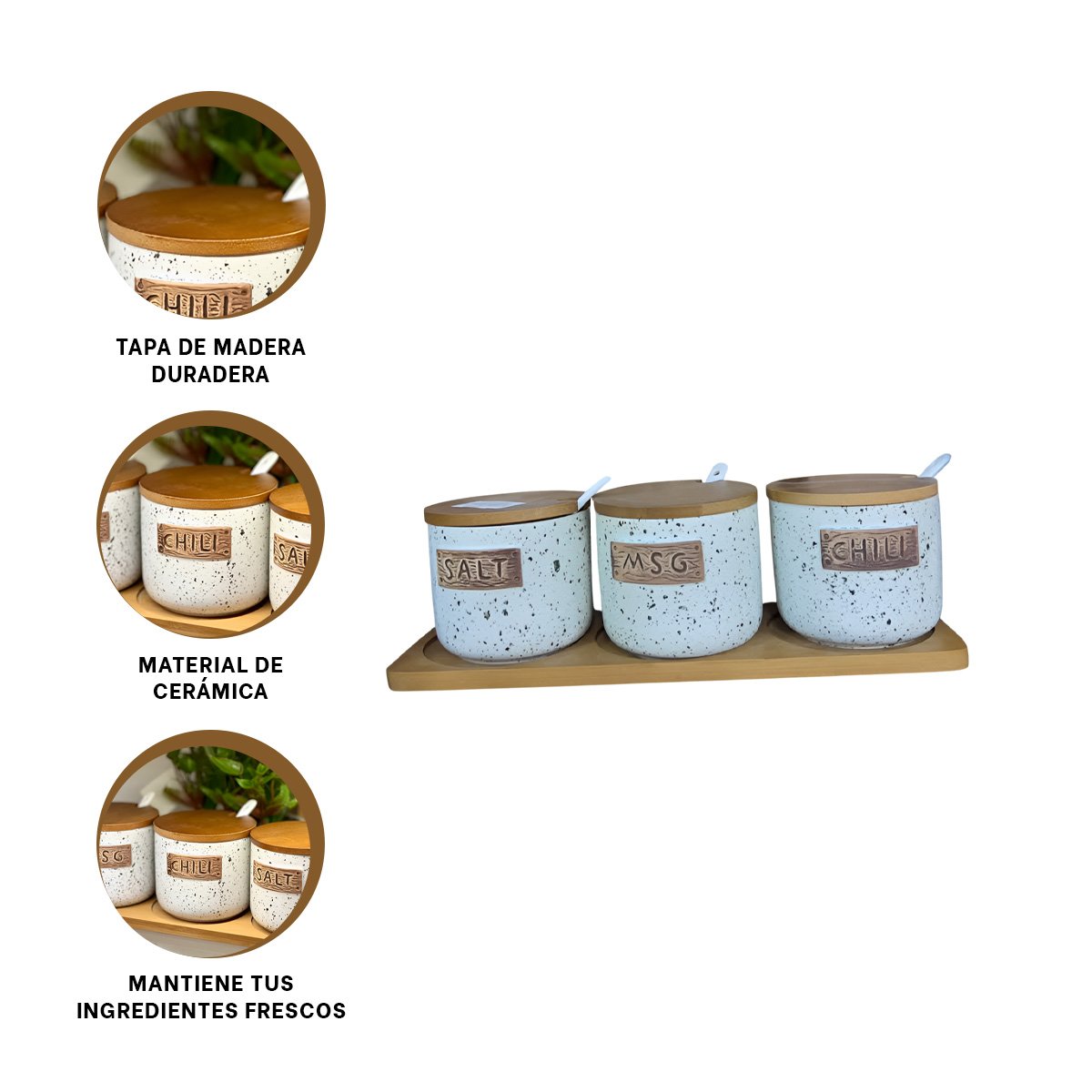 TABLA DE CONTENEDORES CON TAPA Y CUCHARAS PARA MANTENER INGREDIENTES SEGUROS YPOST IT - 5