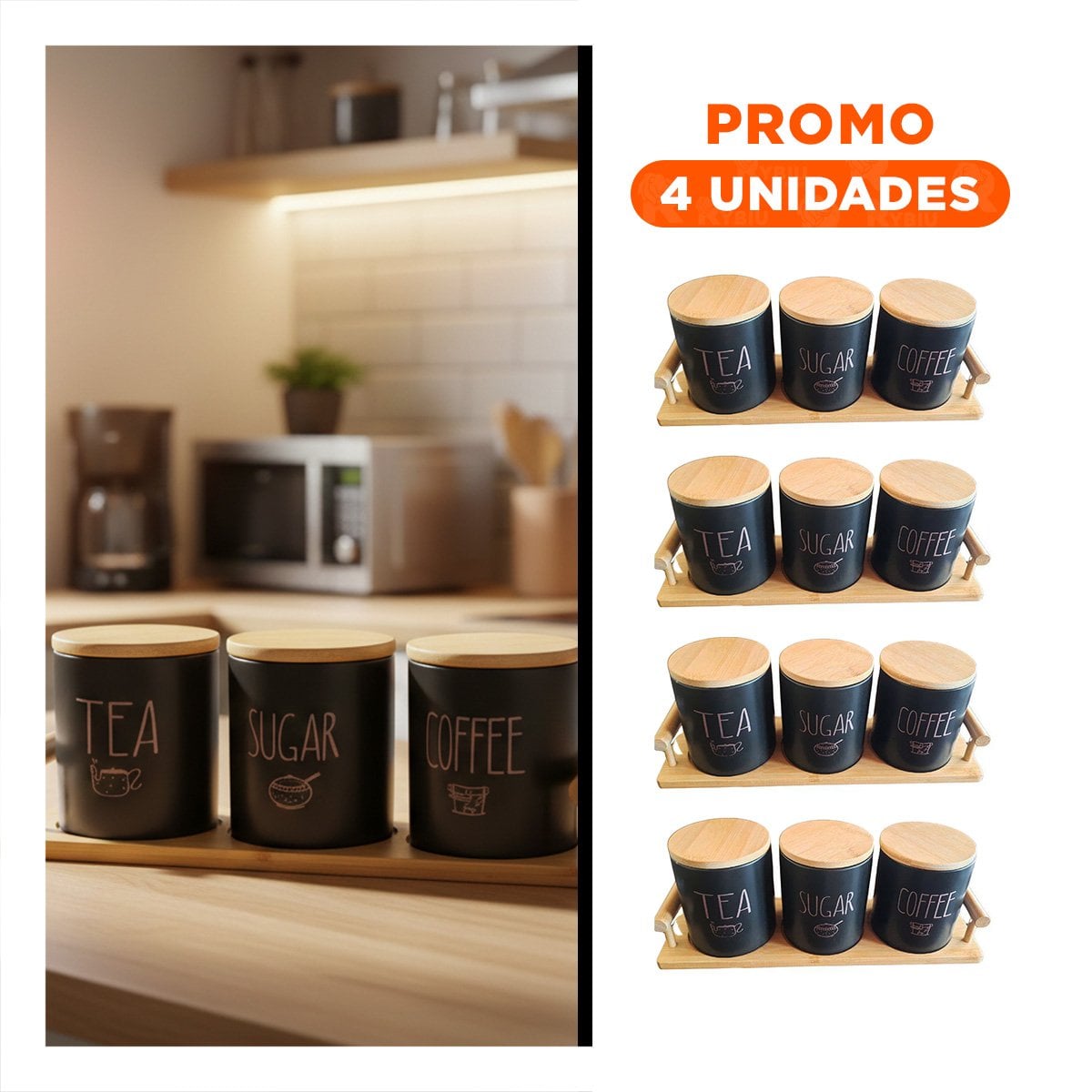 PACK4 SOPORTE DE CONTENEDORES CON TAPA QUE MANTIENE PRODUCTOS FRESCOS - 1