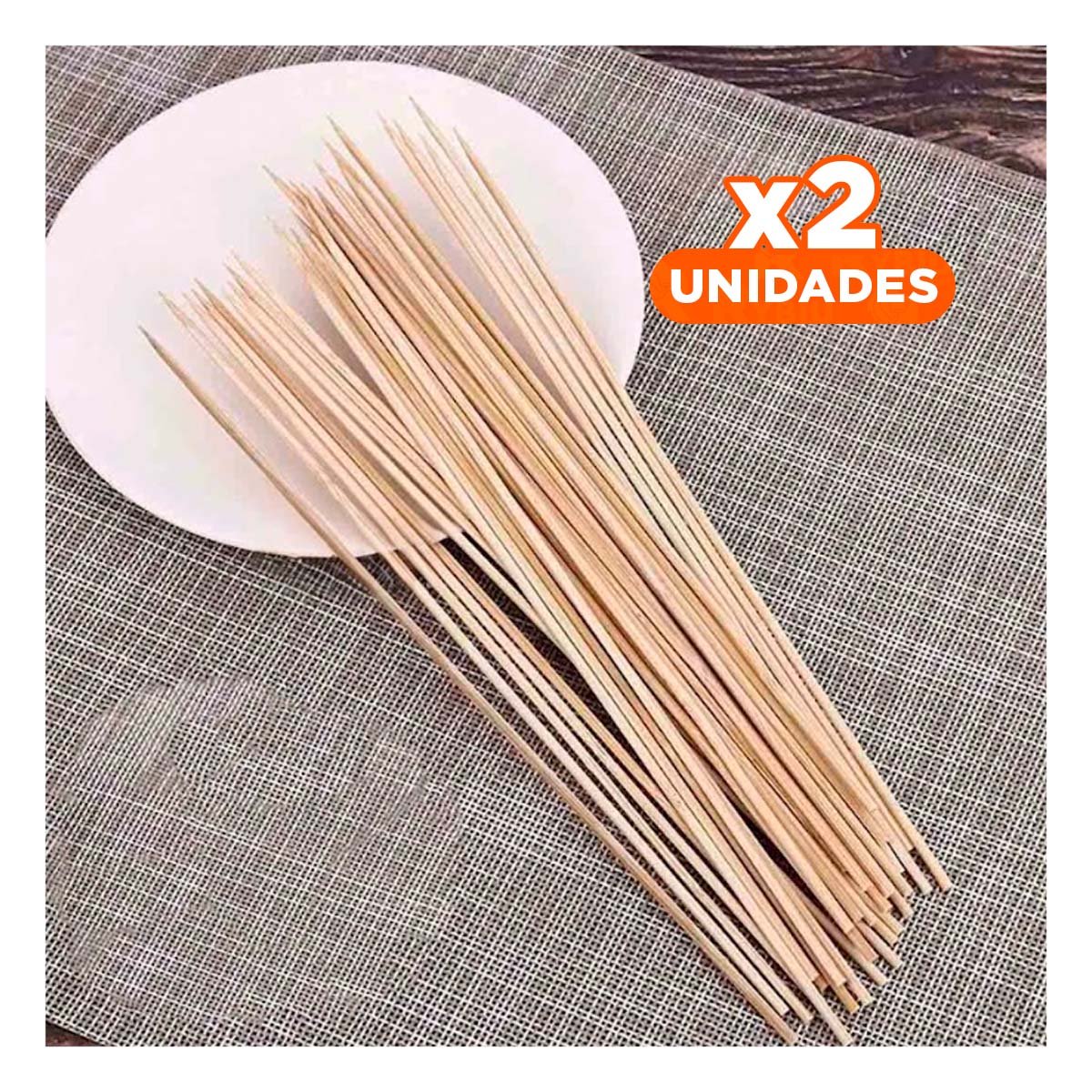 PACK2 PALITOS 85UNID EN BAMBU NATURAL PARA PARRILLA Y EVENTOS 30CM Y+PAPEL REGALO - 1