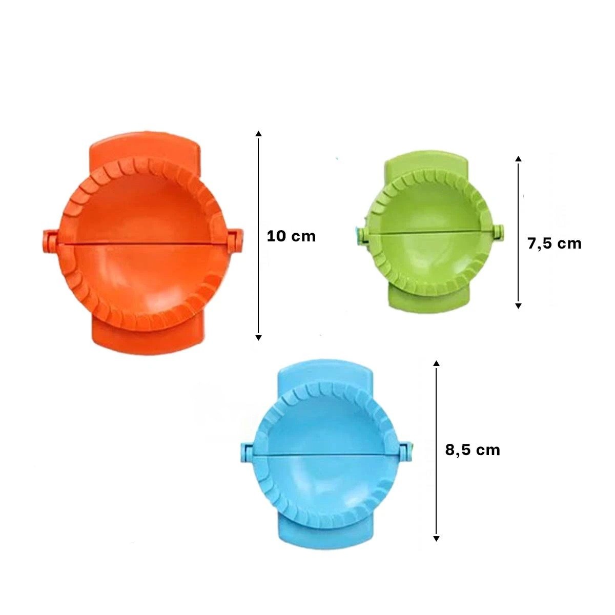 SET DE MOLDES PARA EMPANADAS MULTICOLOR FABRICADOS EN PLASTICO Y+POST IT - 4