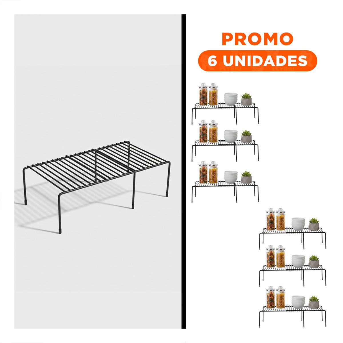 PACK6 SEPARADOR DE ESPACIOS INTERNOS NEGRO EN METAL CON FUNCION EXPANDIBLE Y+REGALO STICKER - 1