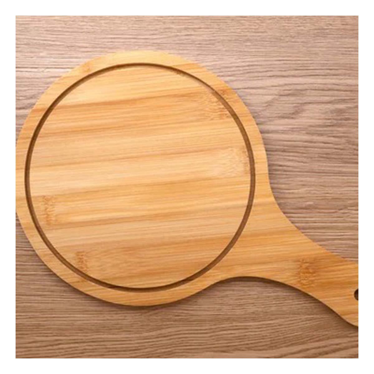 TABLA DE MADERA REDONDA CON MANGO PARA QUESOS Y FRUTAS 32X20CM YPOST IT - 3