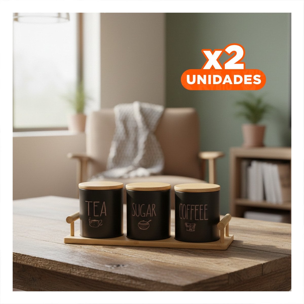 PACK2 SOPORTE DE CONTENEDORES CON TAPA PARA MANTENER INGREDIENTES ORGANIZADOS - 1