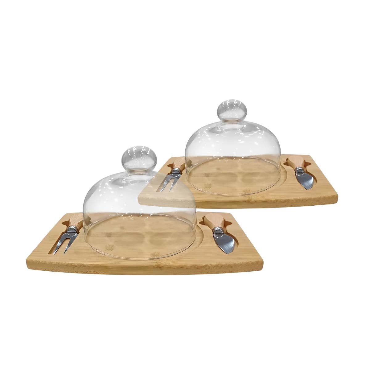 TABLA RECTANGULAR CON CUPULA DE VIDRIO Y 2 UTENSILIOS PARA DECORAR YLIGAS REGALO - 5