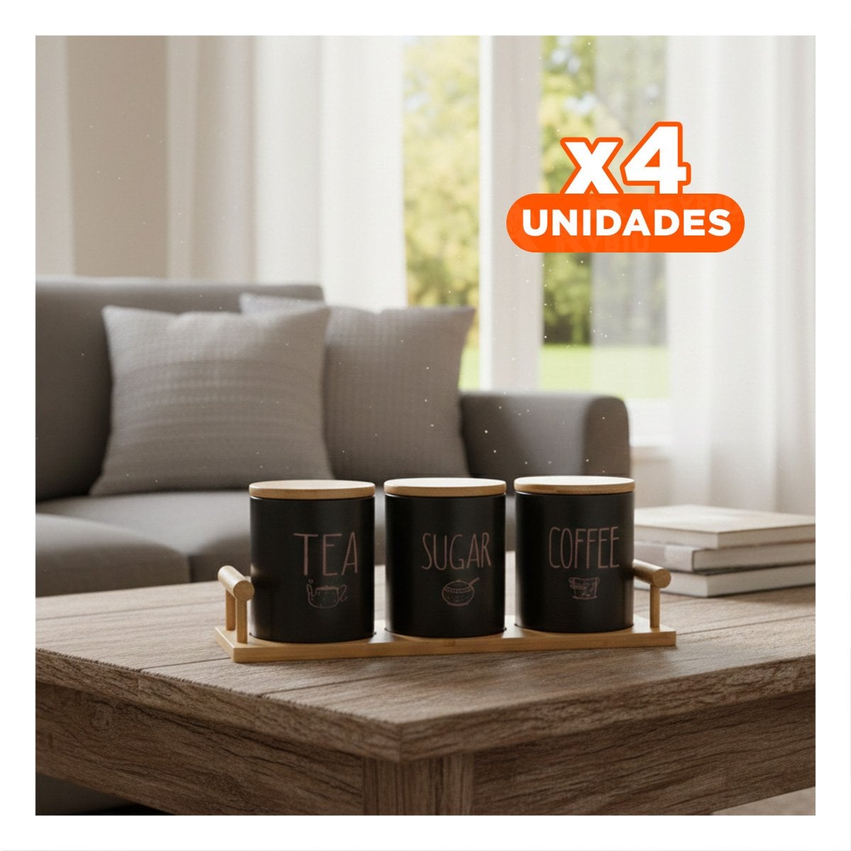 PACK4 ESTANTE PORTACONTENEDORES CON TAPA QUE MANTIENE PRODUCTOS FRESCOS YREGALO STICKER - 1