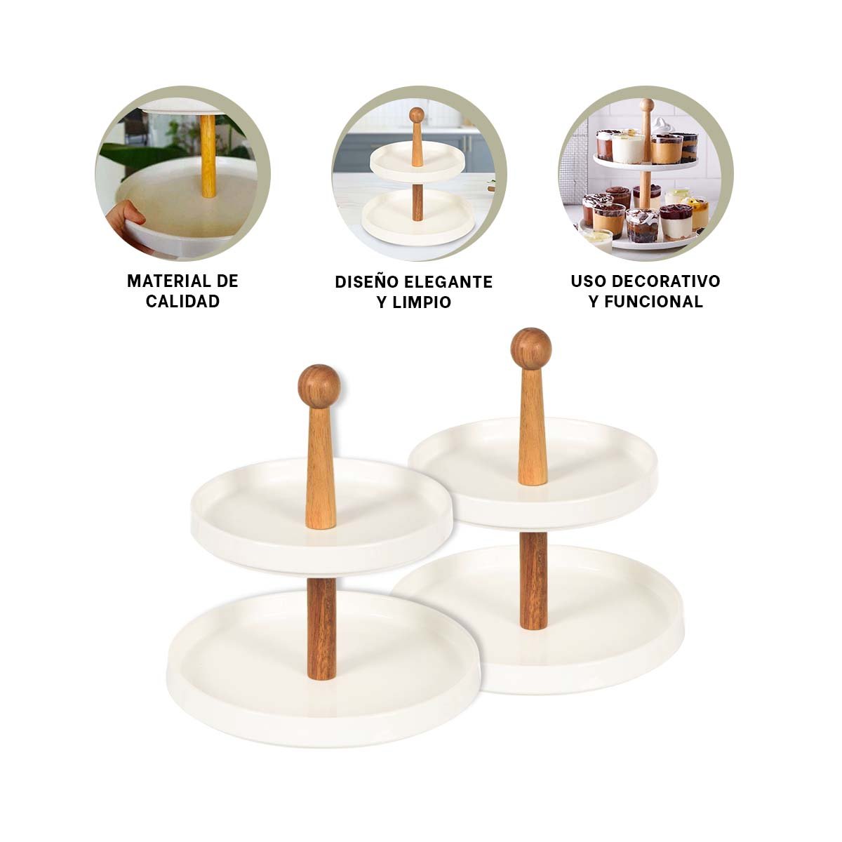 BANDEJA 2 NIVELES DE CERAMICA PARA GUARDAR PRODUCTOS Y ACCESORIOS YPOST IT - 5