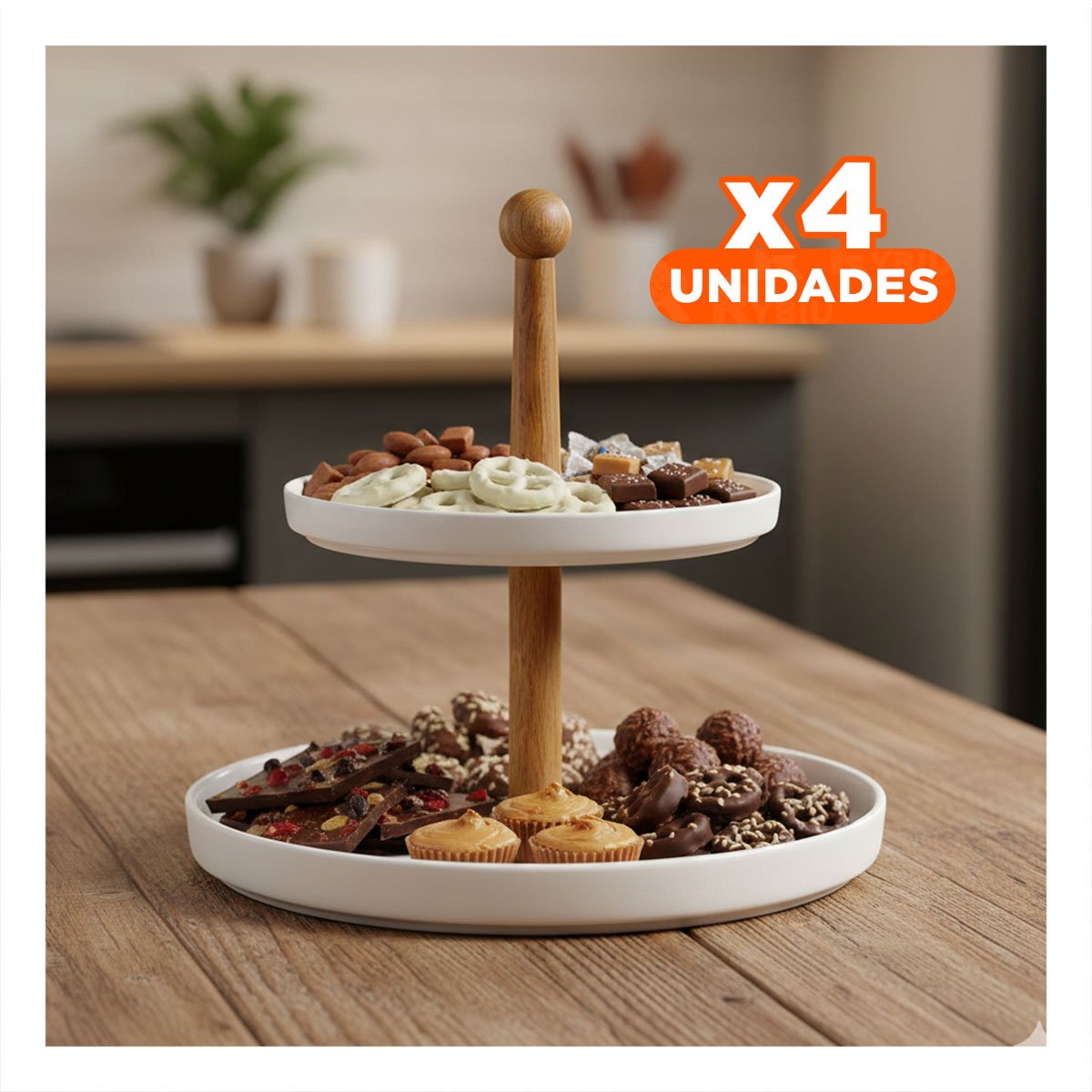 PACK4 ORGANIZADOR DE COCINA 2 NIVELES DE CERAMICA QUE FACILITA ACCESO DIARIO YREGALO STICKER - 1