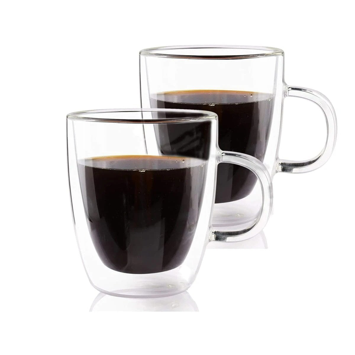 TAZA EN COLOR TRANSPARENTE 320 MILILITROS DOBLE CAPA ESTILO MINIMALISTA Y+REGALO STICKER - 1