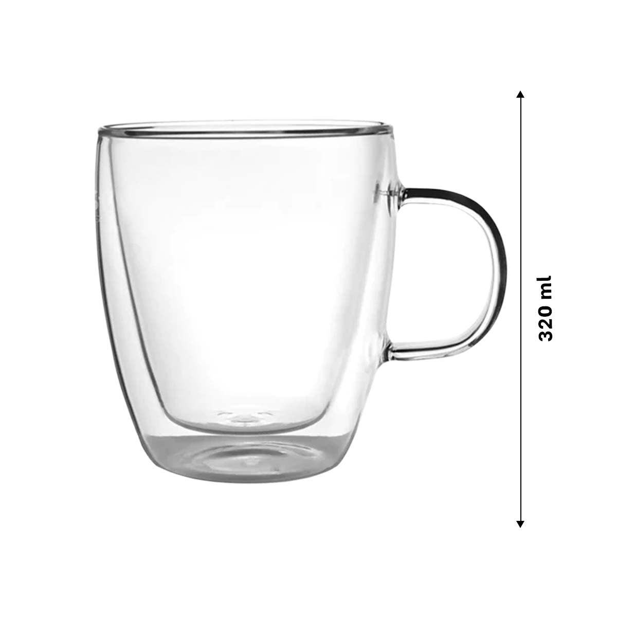 TAZA EN COLOR TRANSPARENTE 320 MILILITROS DOBLE CAPA ESTILO MINIMALISTA Y+REGALO STICKER - 4