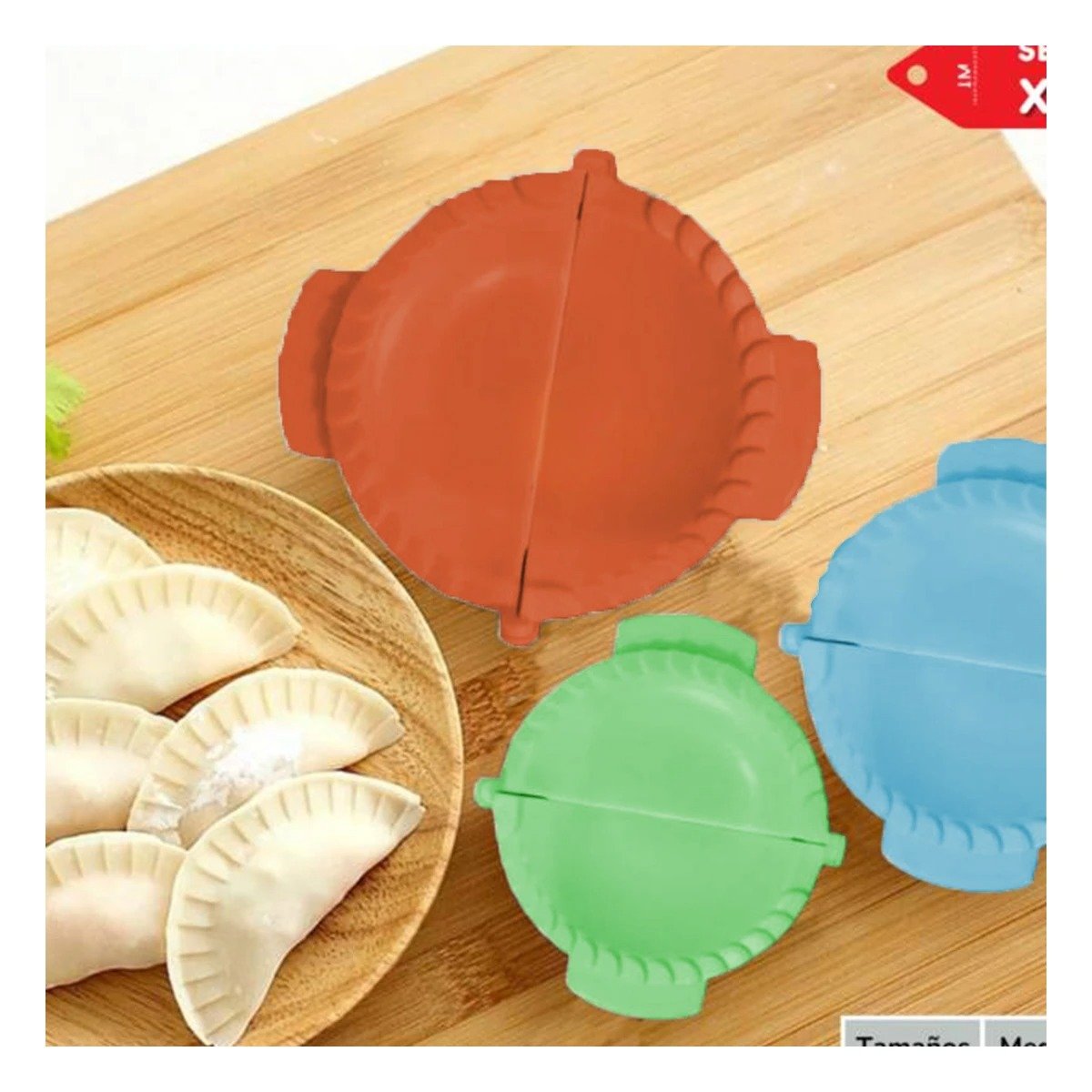 PACK2 COMBO MULTICOLOR DE 3 MOLDES PLASTICO PARA EMPANADAS - 2