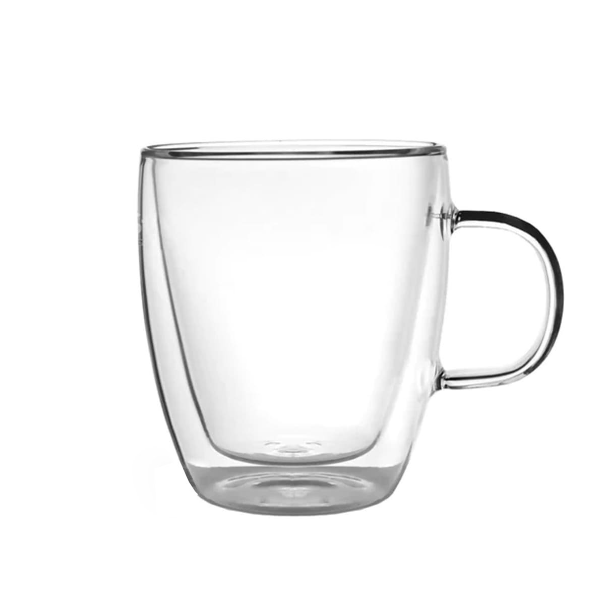 TAZA DOBLE CAPA 320 MILILITROS CON VIDRIO TRANSPARENTE TOQUE DECORATIVO Y+LIGAS REGALO - 5