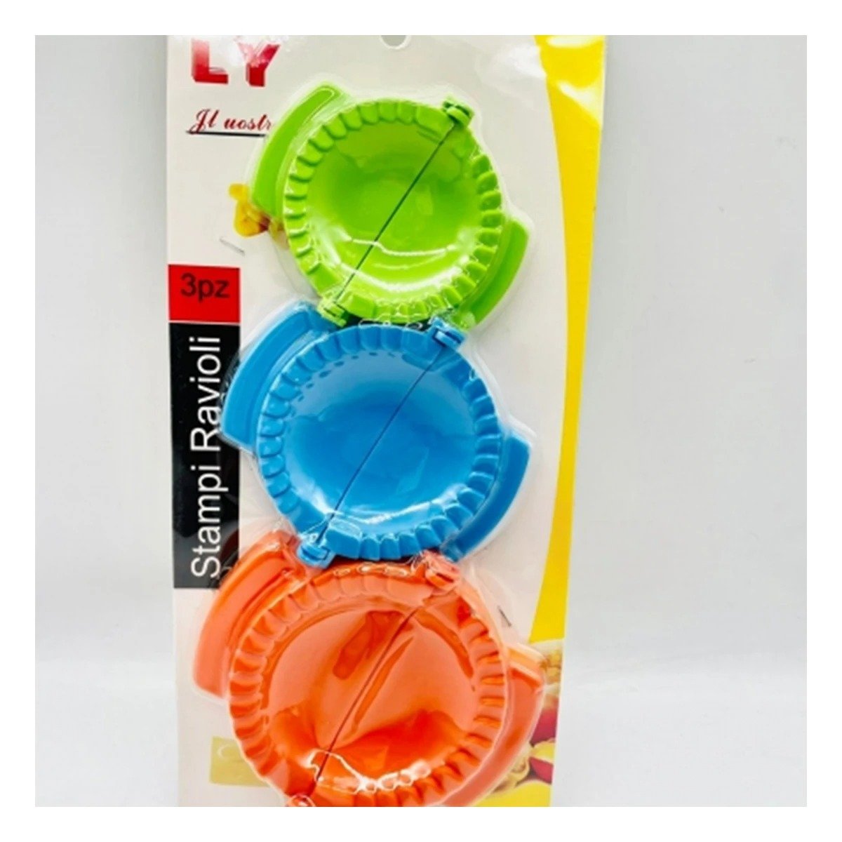 SET EN PLASTICO PARA EMPANADAS 3 DIMENSIONES ACABADO MULTICOLOR Y+LIGAS REGALO - 3