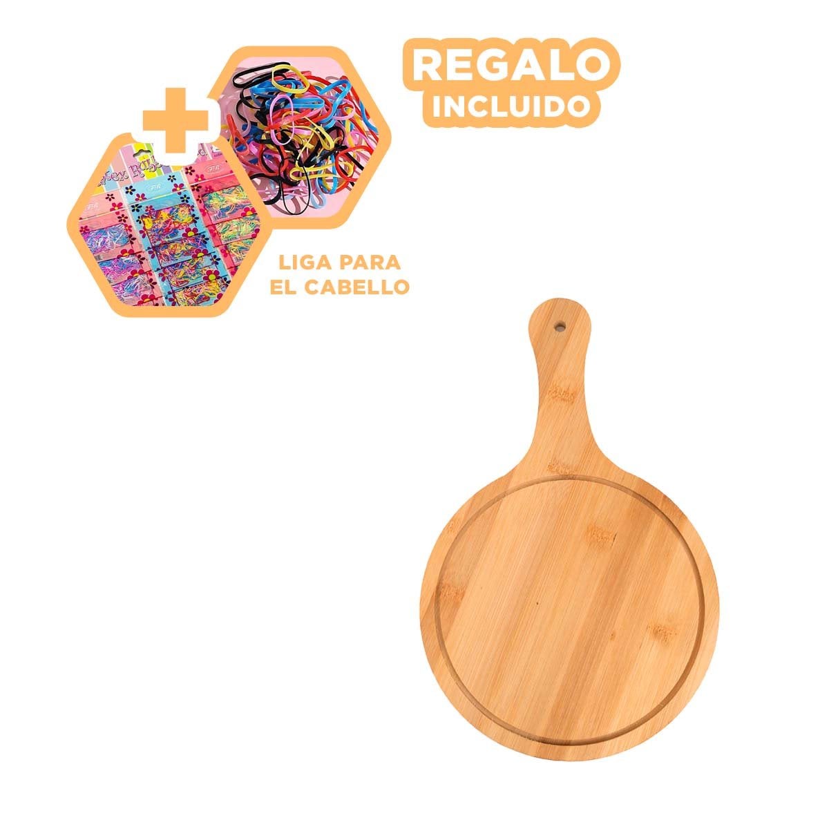 TABLA DE MADERA FUNCIONAL CON MANGO PARA DESAYUNOS Y TAPAS 32X20CM YLIGAS REGALO - 2