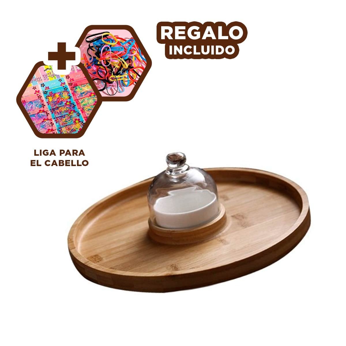 TABLA DE COCINA CON BOWL Y MINI CUPULA EN MADERA PARA EVENTOS ESPECIALES YLIGAS REGALO - 2