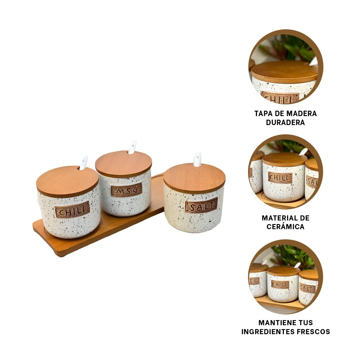 TABLA DE CONTENEDORES CON TAPA Y CUCHARAS QUE MANTIENE INGREDIENTES FRESCOS YPAPEL REGALO - 5