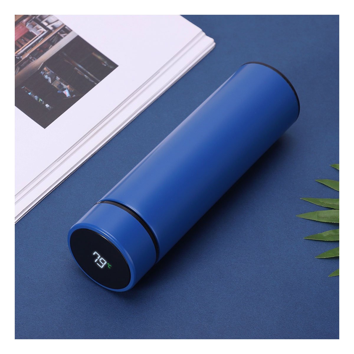 PACK2 TERMO DIGITAL MODERNO 500 ML CON FILTRO DE TE PARA CAFE Y TE AZUL - 2
