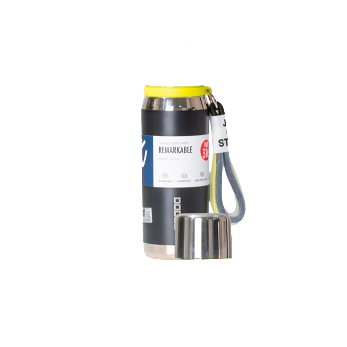 TERMO NEGRO 500ML PARA USO DIARIO EN OFICINA HOGAR Y PICNIC Y+REGALO STICKER - 1