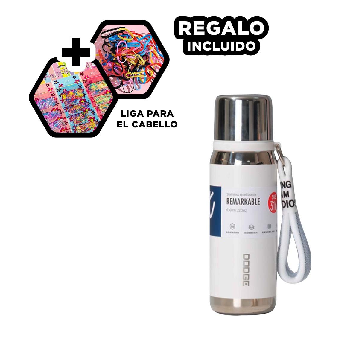 TERMO BLANCO 800ML CON TAPA SEGURA PARA CAFÉ TÉ Y BEBIDAS FRÍAS Y+LIGAS REGALO - 2