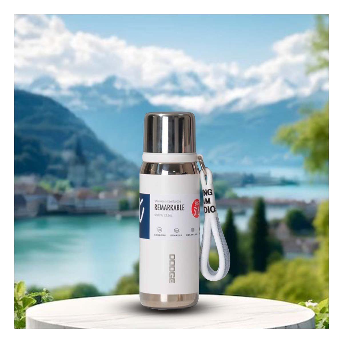 TERMO BLANCO 800ML CON TAPA SEGURA PARA CAFÉ TÉ Y BEBIDAS FRÍAS Y+LIGAS REGALO - 3