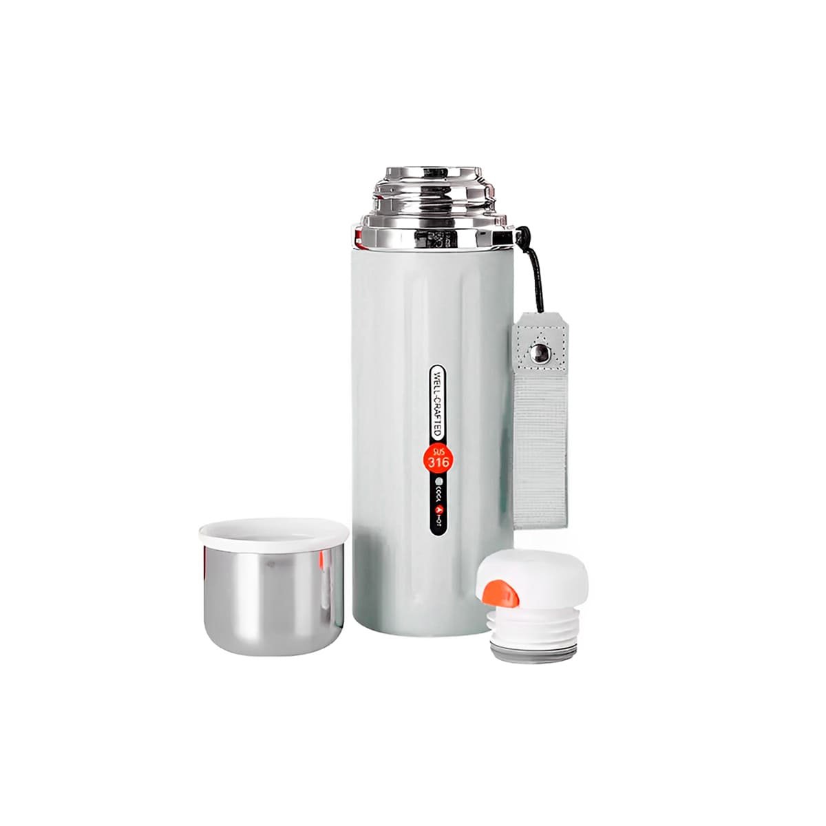 TERMO 800ML BLANCO DOBLE CAPA QUE MANTIENE TEMPERATURA POR HORAS YLIGAS REGALO - 5