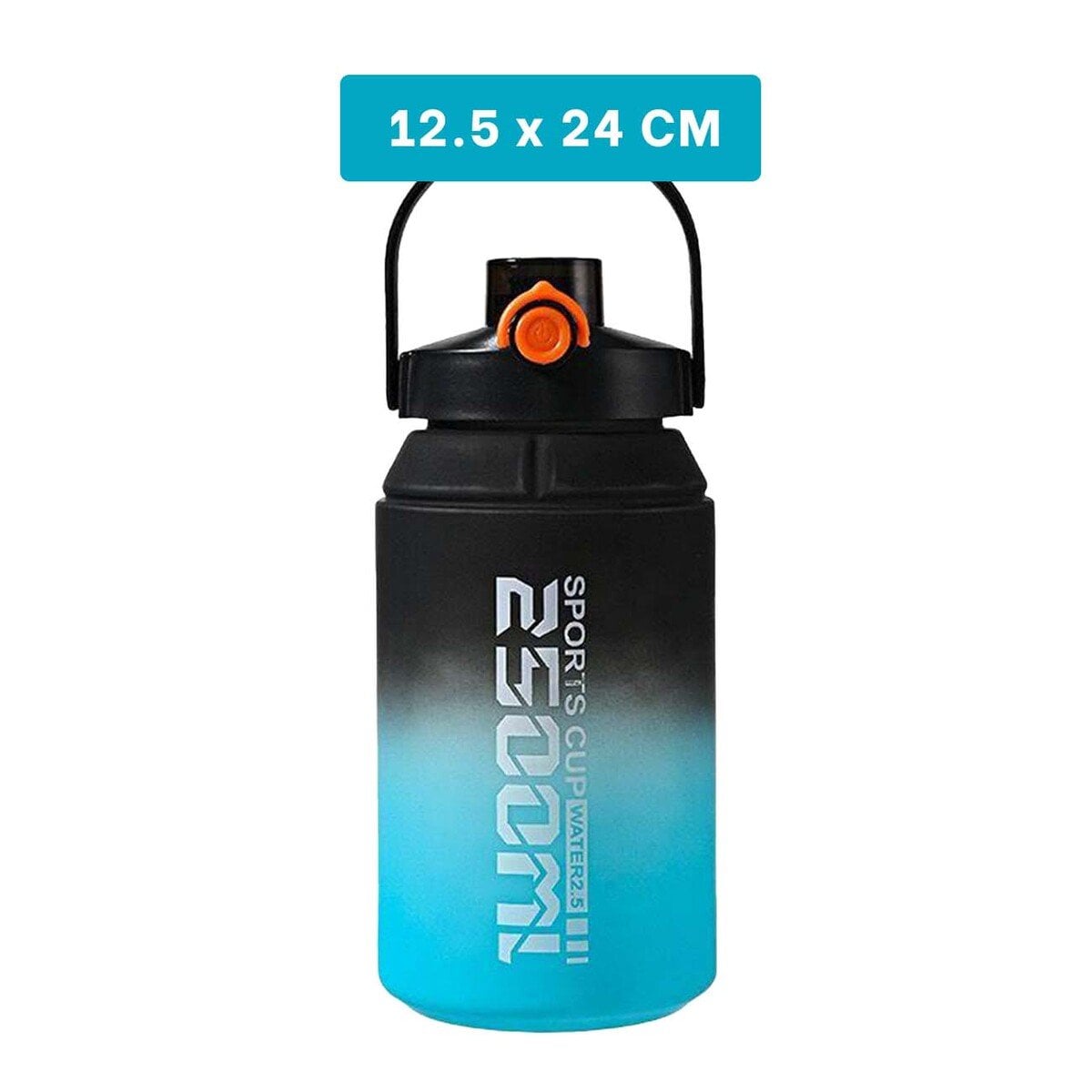 TOMATODO DEPORTIVO GRAN CAPACIDAD 2500ML EN NEGRO Y CELESTE - 4