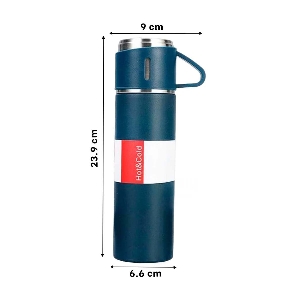 PACK6 RECIPIENTE TERMICO MODERNO CON DOS TAZAS PARA CAFE AZUL Y+REGALO STICKER - 4