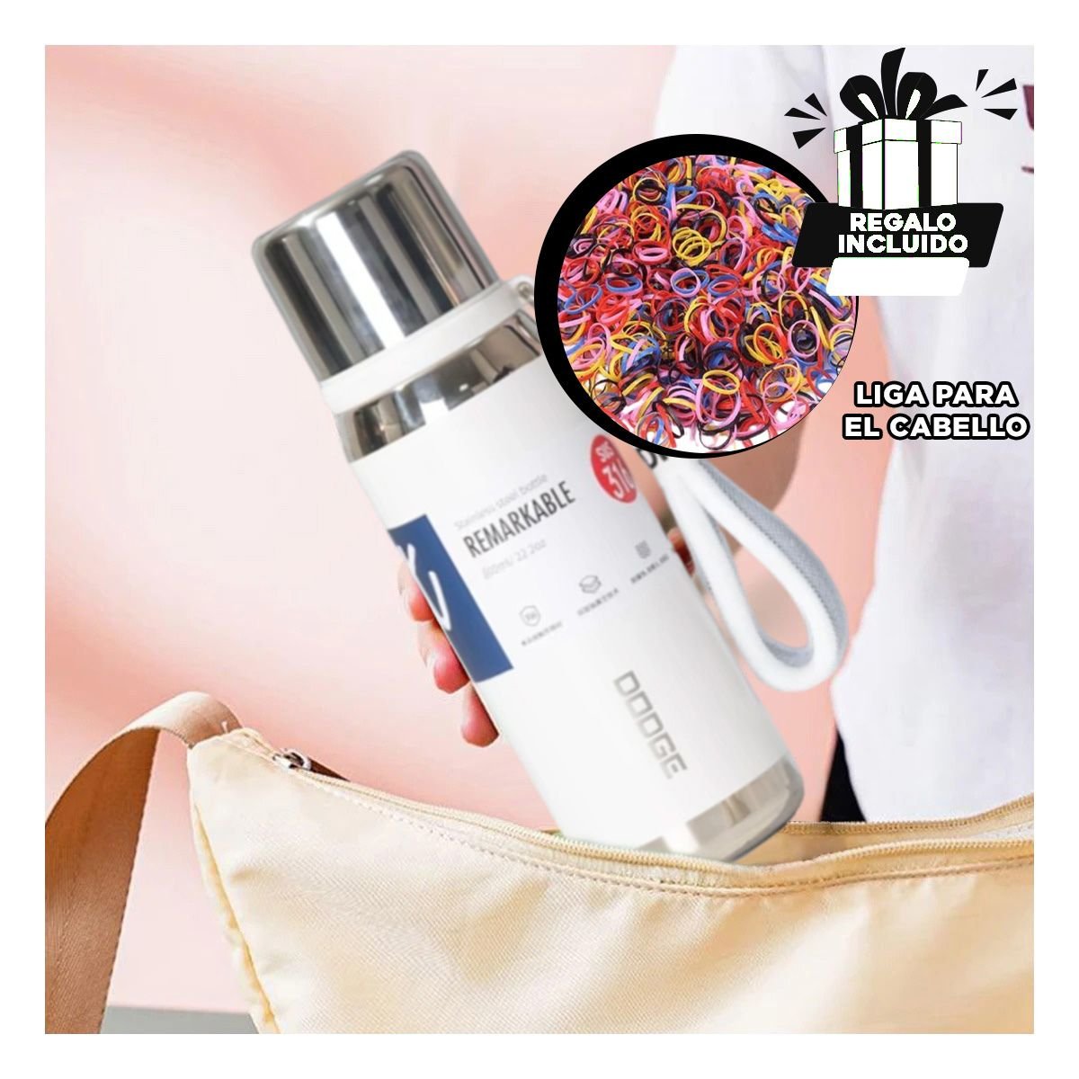 TERMO BLANCO 500ML CON TAPA SEGURA PARA CAFÉ TÉ Y BEBIDAS FRÍAS Y+LIGAS REGALO - 2