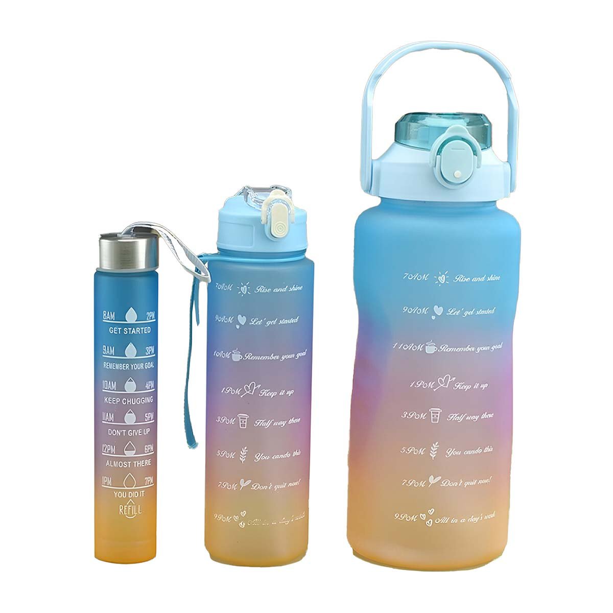 PACK12 BOTELLAS DE HIDRATACION EN VERDE CON 3 UNIDADES 2 L 1 L Y 300 ML Y+REGALO STICKER - 2