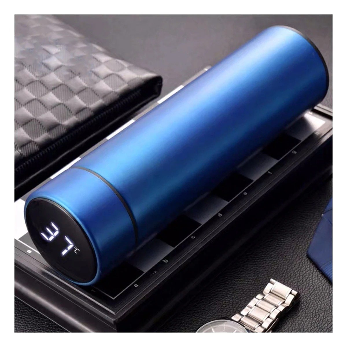 PACK4 TERMO DIGITAL SEGURO 500 ML CON FILTRO DE TE PARA CAFE Y TE AZUL Y+REGALO STICKER - 5