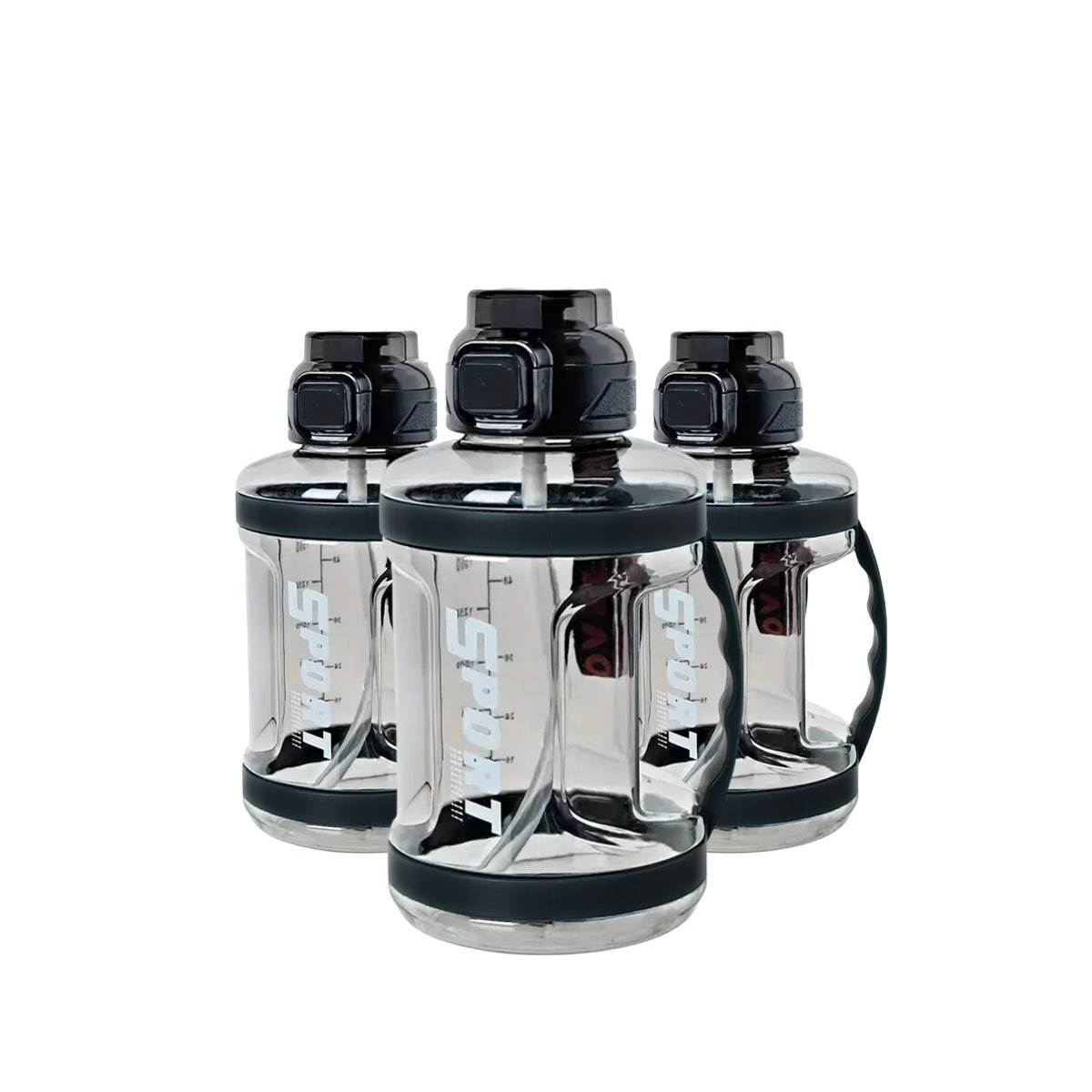 BOTELLA PORTATIL CON TAPA SEGURA PARA MOVIMIENTO URBANO NEGRO YREGALO STICKER - 1