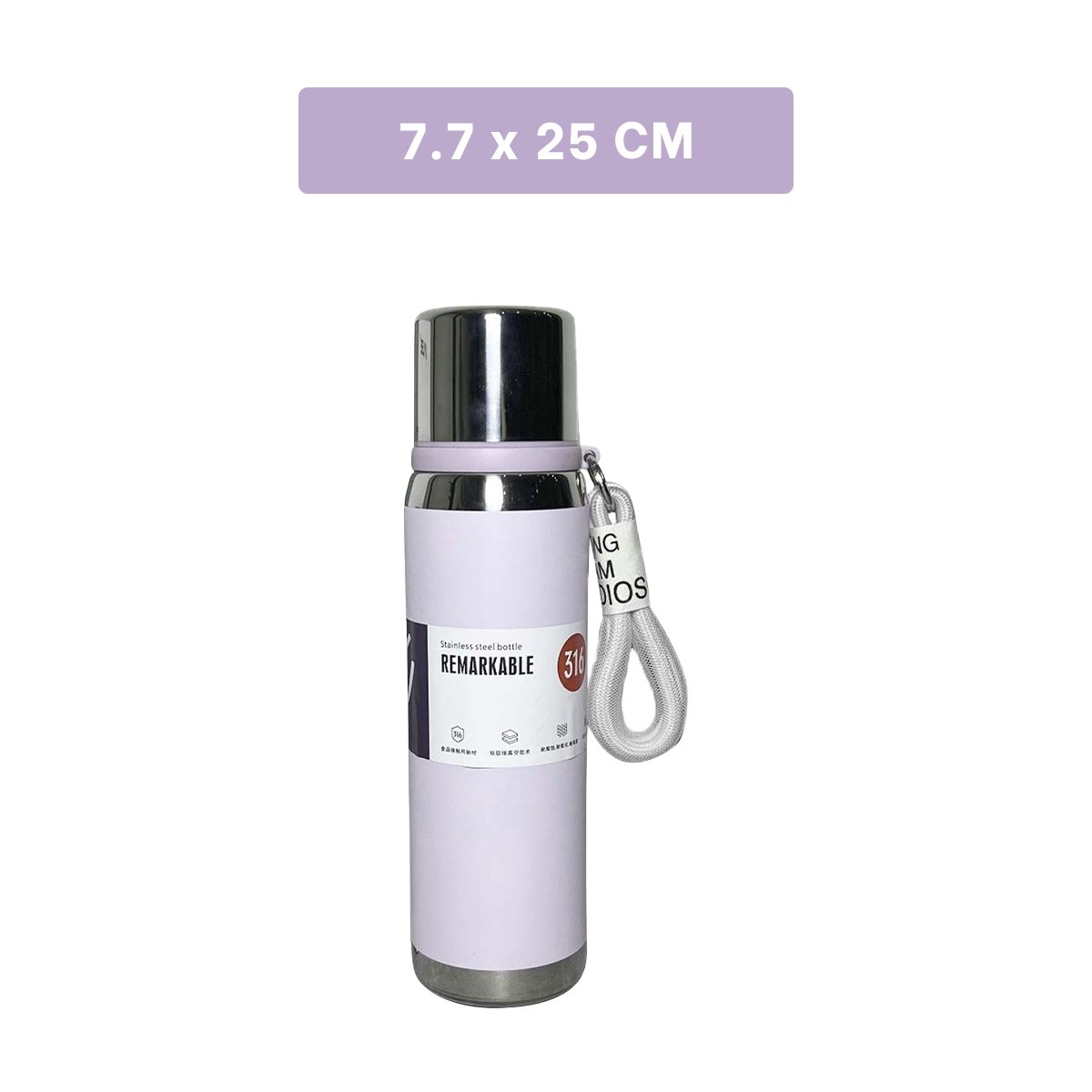 PACK2 RECIPIENTE TÉRMICO LILA 800ML CON TAPA HERMÉTICA PARA CAFÉ TÉ Y JUGOS Y+PAPEL REGALO - 4