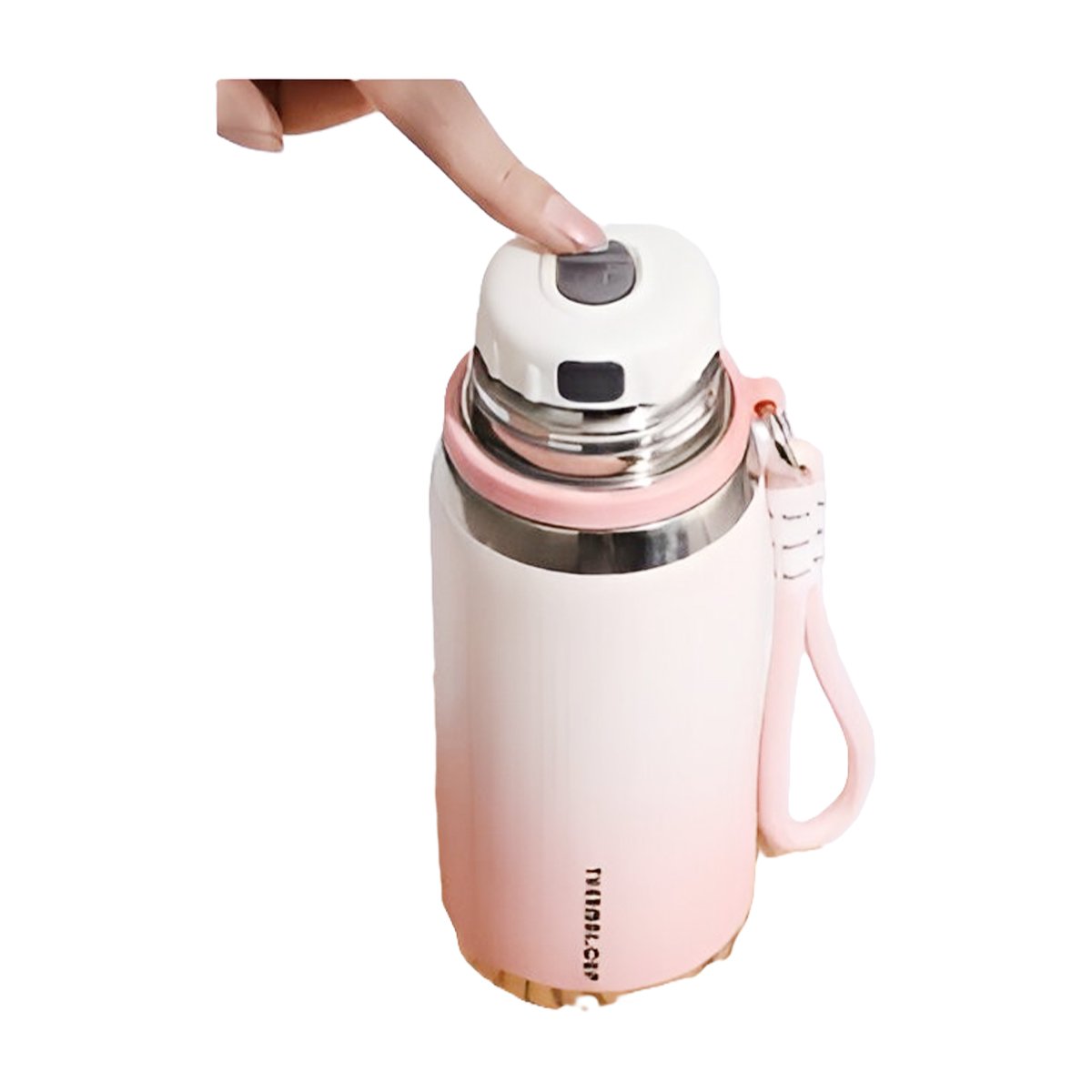 TERMO 800ML ROSADO LIGERO Y COMODO PARA LLEVAR BEBIDAS CALIENTES Y FRIAS Y+POST IT - 5