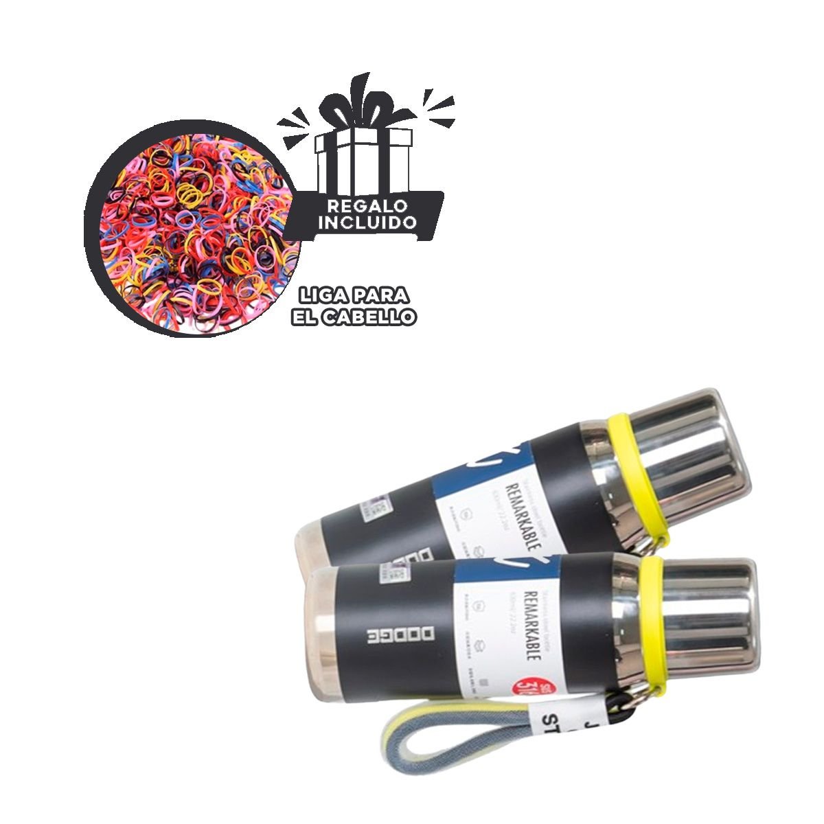 TERMO NEGRO 500ML CON TAPA SEGURA PARA CAFÉ TÉ Y BEBIDAS FRÍAS Y+LIGAS REGALO - 2