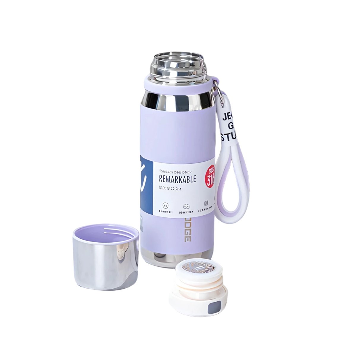 PACK4 RECIPIENTE TÉRMICO LILA 500ML PARA TRANSPORTE FÁCIL DE CAFÉ TÉ Y BEBIDAS Y+PAPEL REGALO - 3